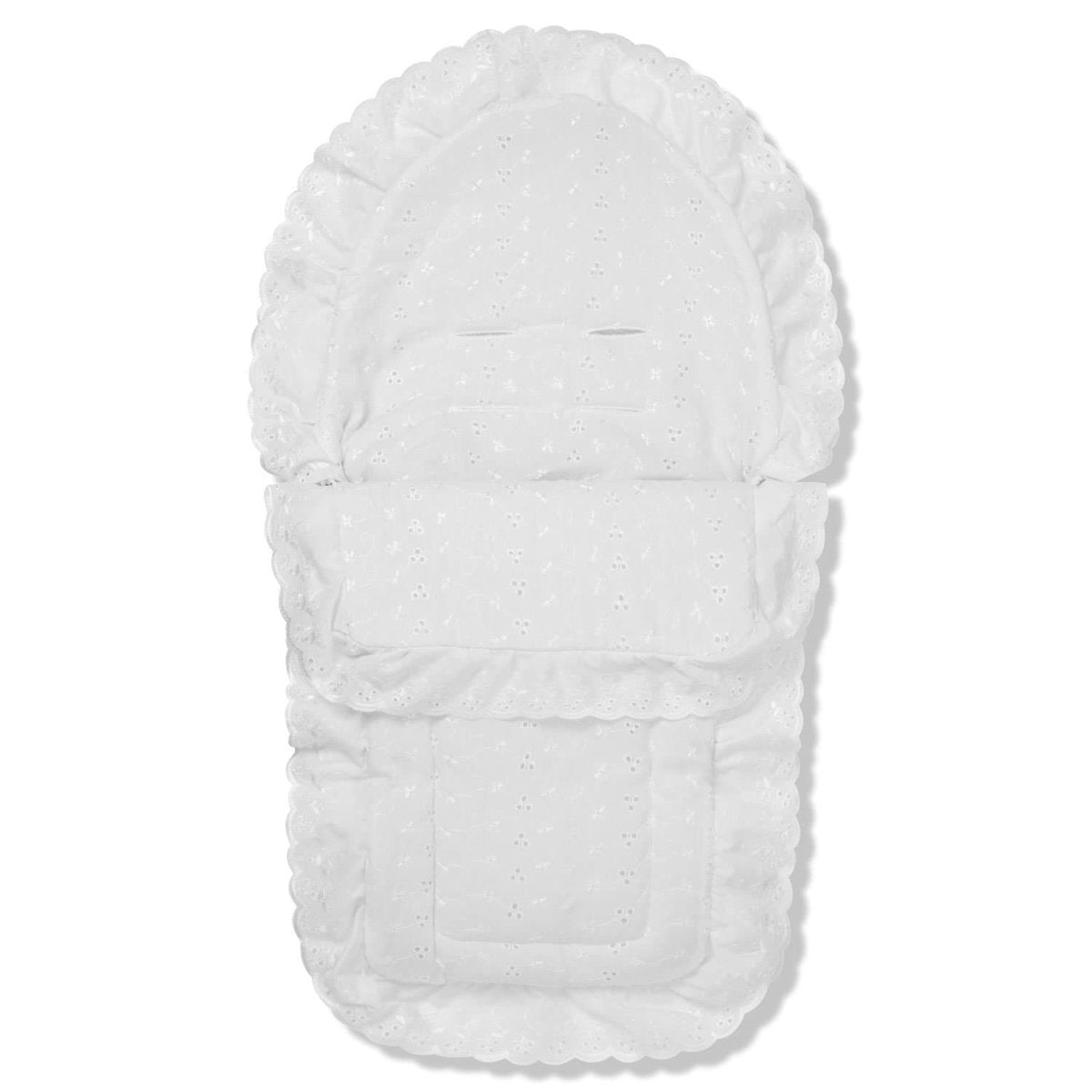 Universal Broderie Anglaise Car Seat Footmuff / Cosy Toes