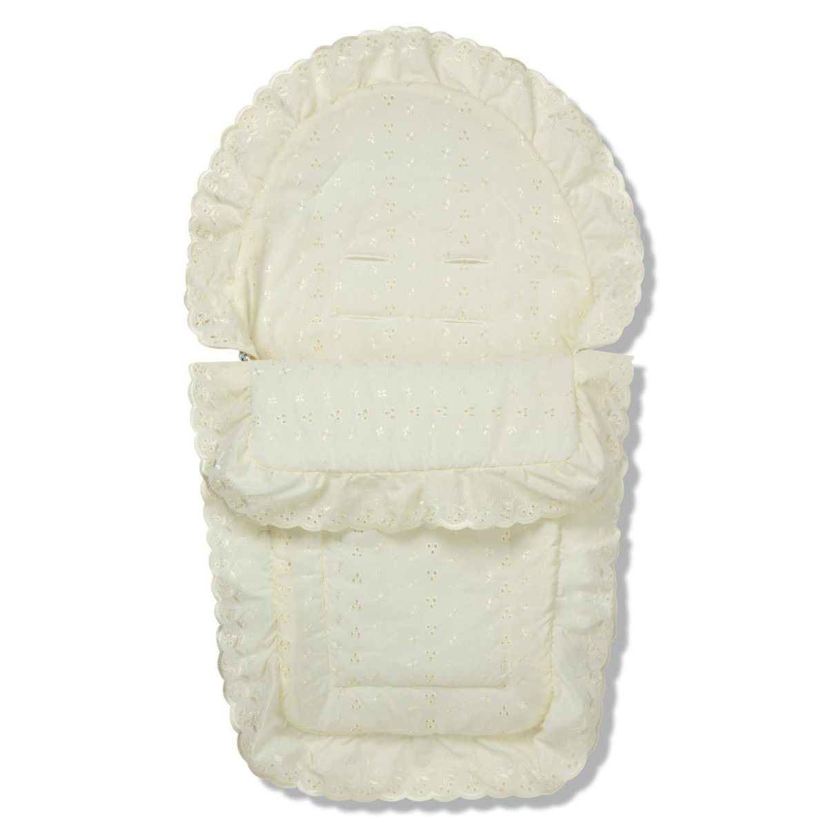 Universal Broderie Anglaise Car Seat Footmuff / Cosy Toes