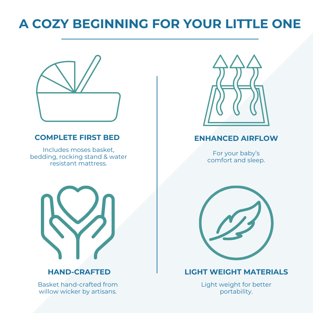 Pink Waffle Grey Wicker Baby Moses Basket With Stand-2