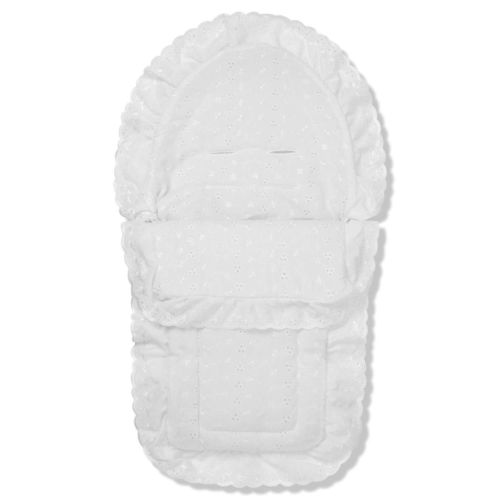Universal Broderie Anglaise Car Seat Footmuff / Cosy Toes