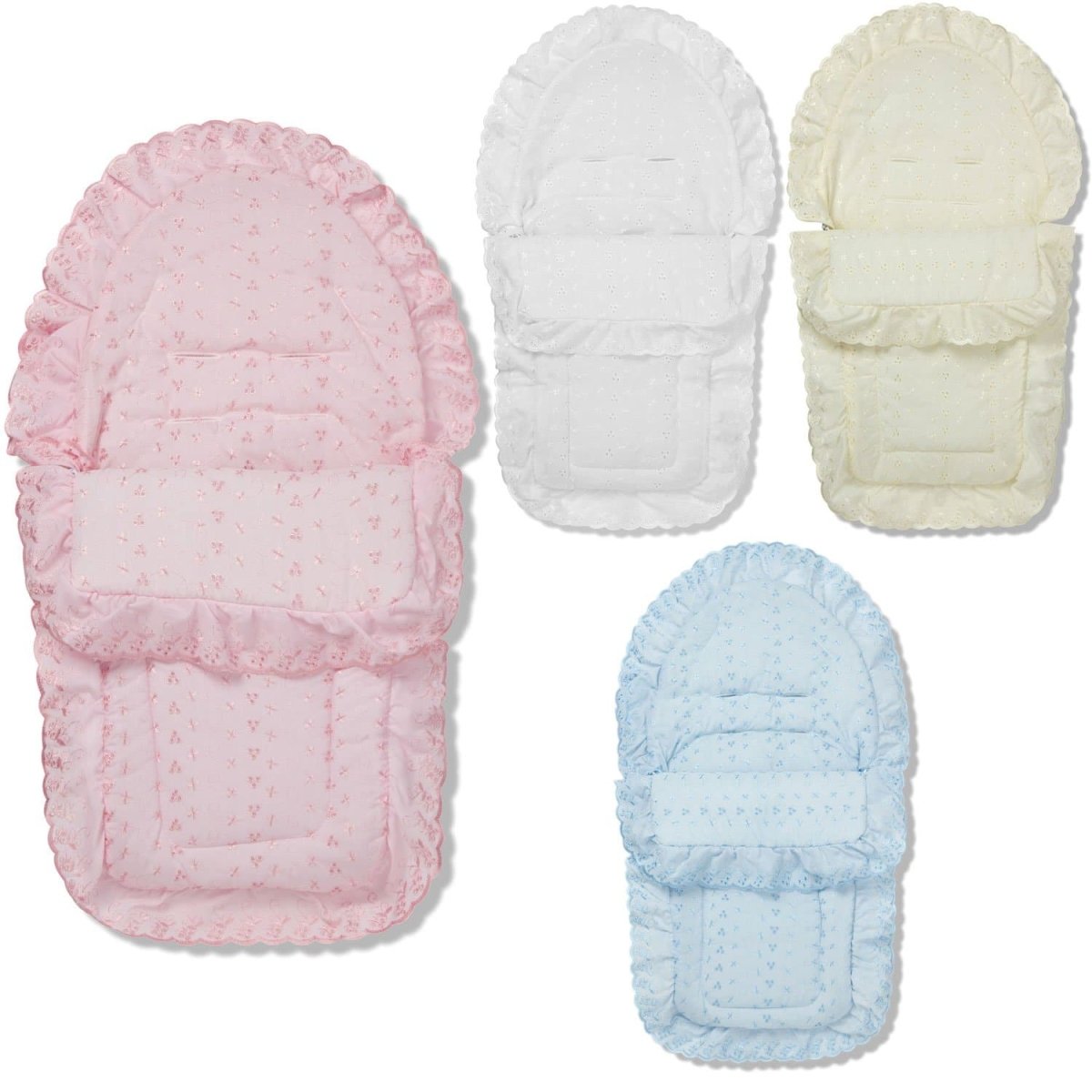 Universal Broderie Anglaise Car Seat Footmuff / Cosy Toes